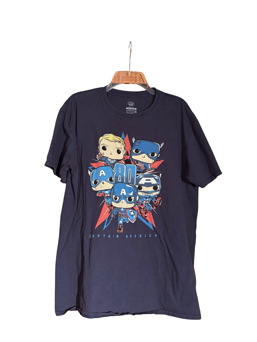 Marvel Captain America Collector Corps Funko Pop Graphic Tee Navy XL